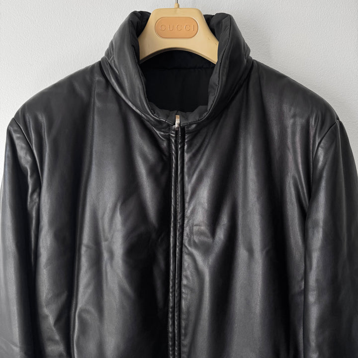 Gucci By Tom Ford FW1999 Black Insulated Reversible Leather Puffer Jacket