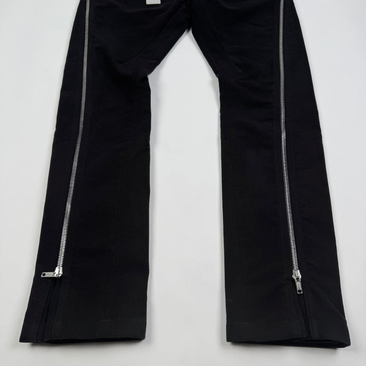 Rick Owens FW2024 Black Heavy Cotton Twill Bolan Banana Bootcut Pants