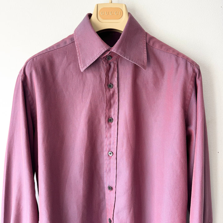 Gucci By Tom Ford SS1998 Iridescent Purple/Red Cotton Button-Up Shirt