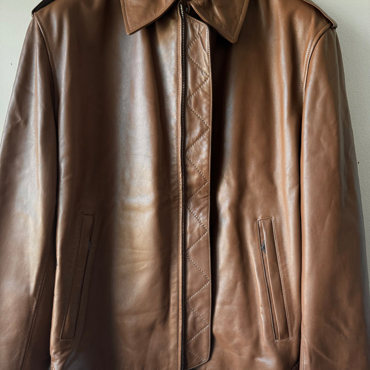 Hermes Cropped Calf Leather Blouson Jacket