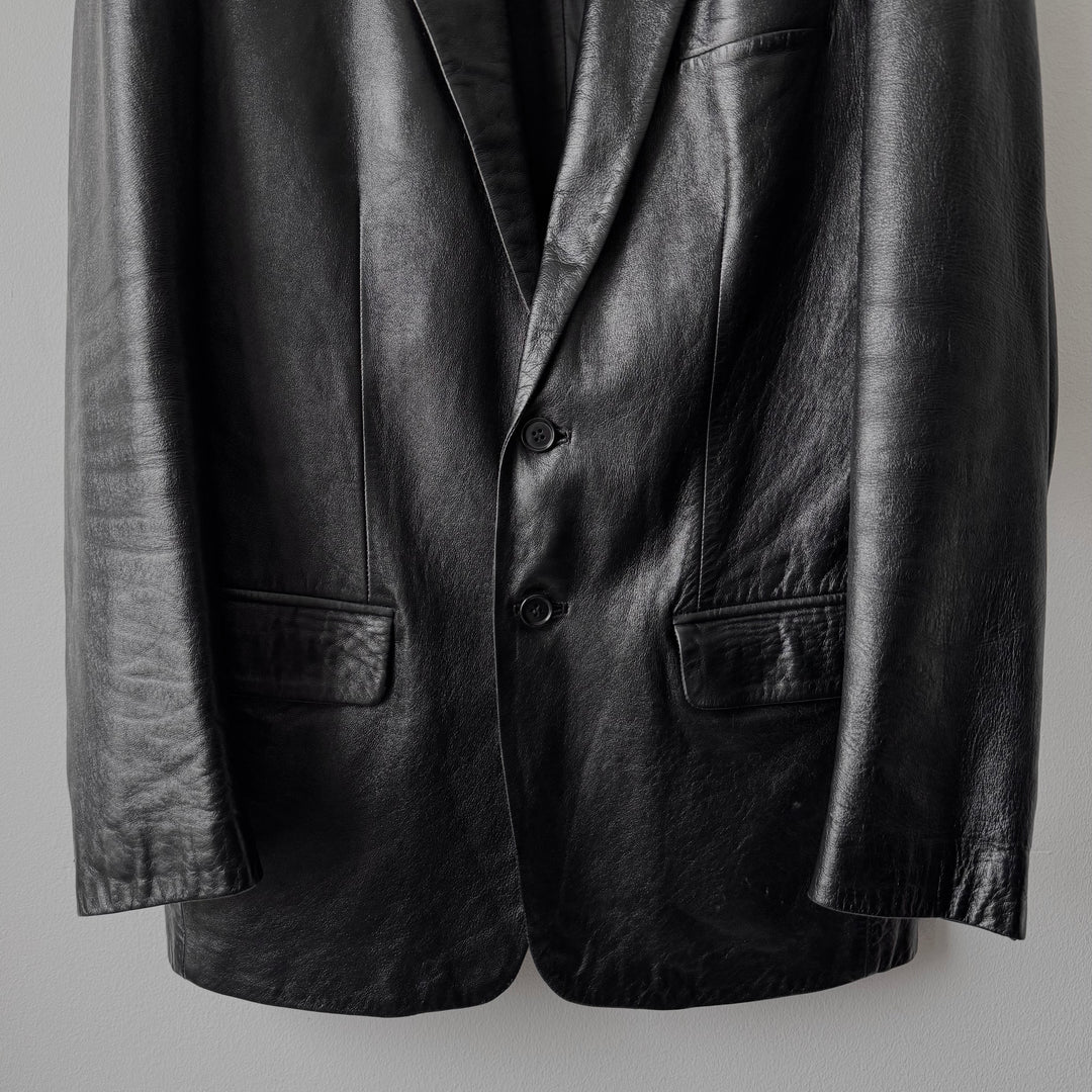 Helmut Lang 1990’s Black Lamb Leather Blazer Jacket