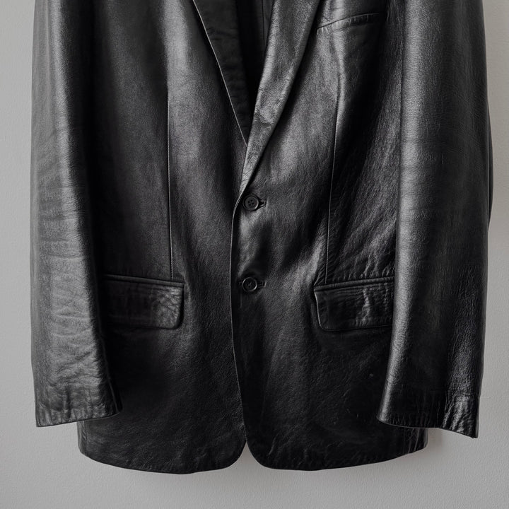 Helmut Lang 1990’s Black Lamb Leather Blazer Jacket