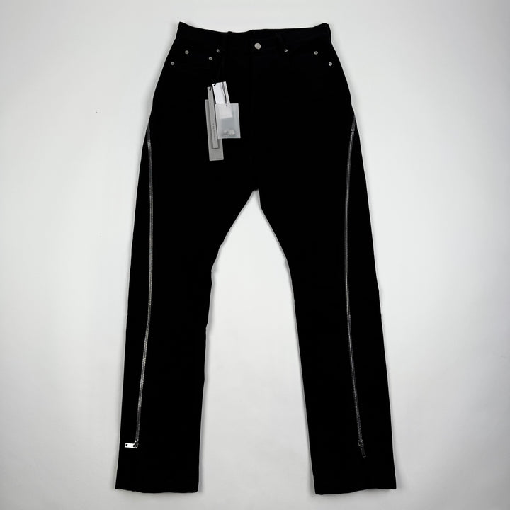 Rick Owens FW2024 Black Heavy Cotton Twill Bolan Banana Bootcut Pants
