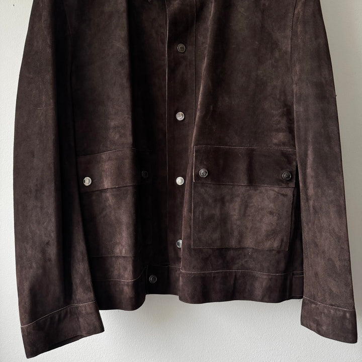 Gucci By Tom Ford FW2000 Brown Suede/Nubuck Cropped Blouson Leather Jacket