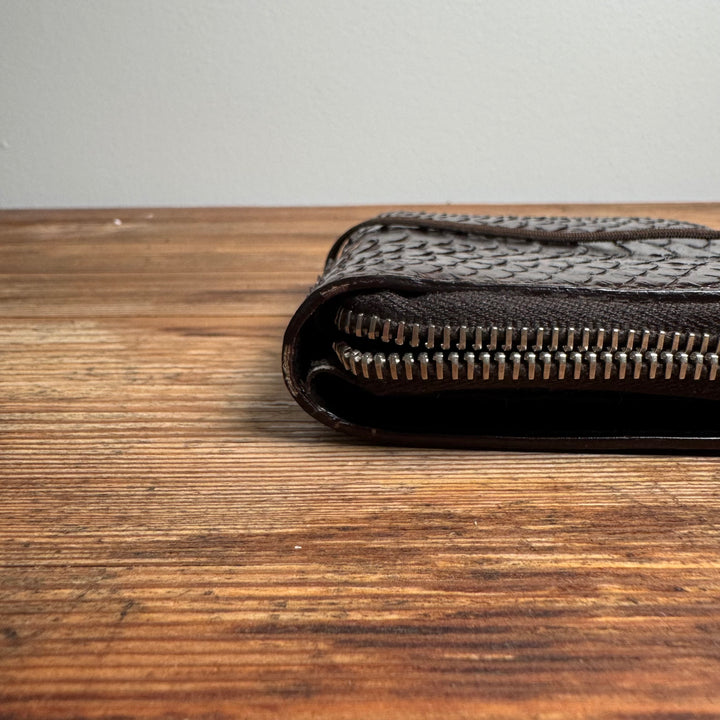 Helmut Lang 2000’s Snake Skin Leather Zip-Up Wallet