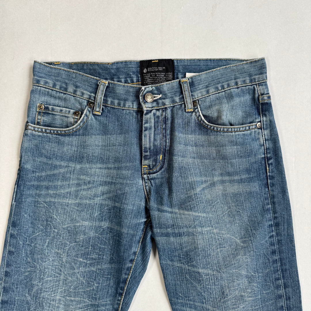 Acne Studios 2000´s Washed Blue Boot-Cut Denim