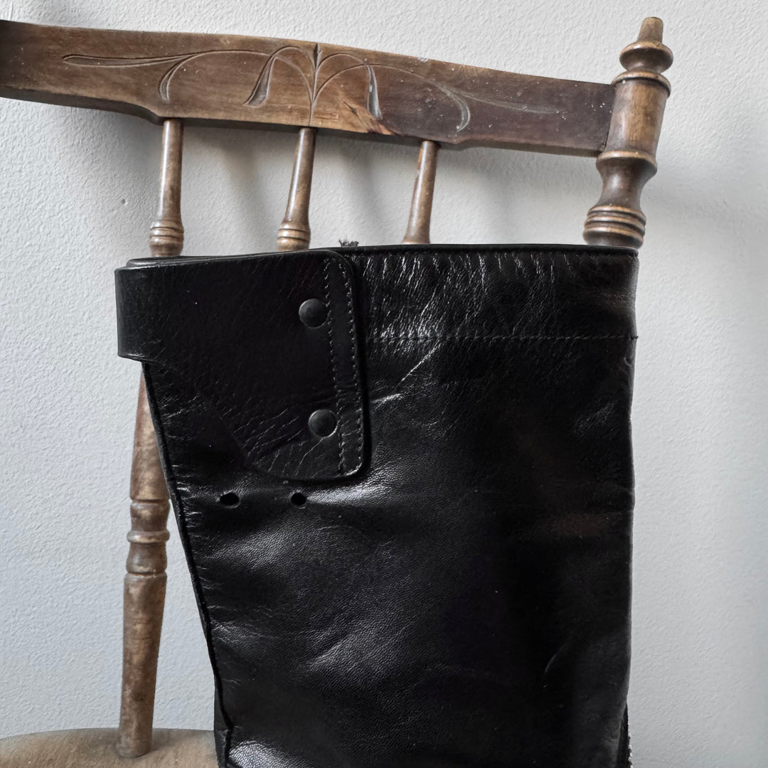 Rick Owens Black Spiral Zip Calf Leather Boots