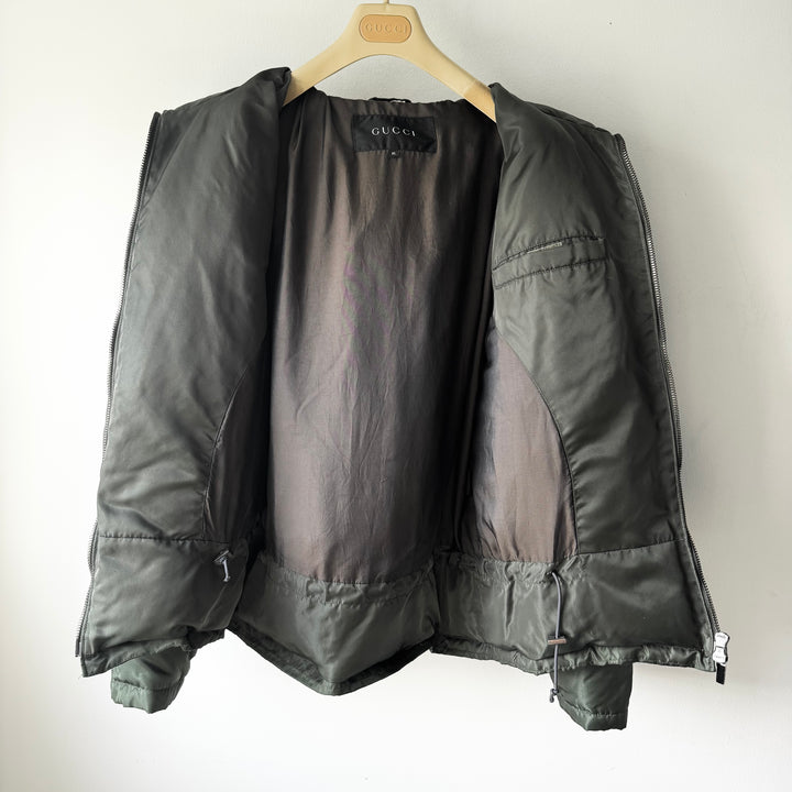 Gucci By Tom Ford FW1998 Cold Olive Double Zip Down Puffer Jacket