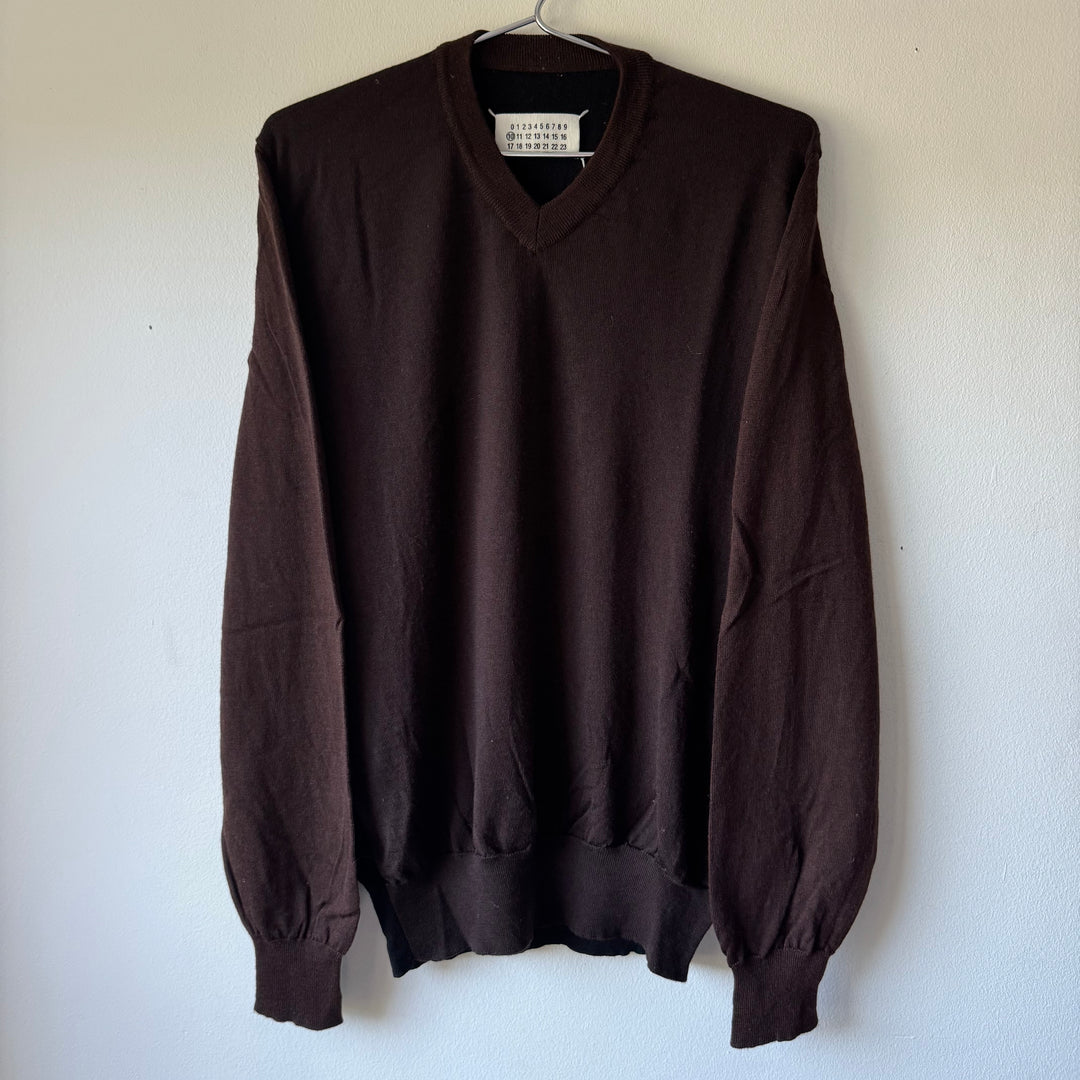 AW2008 Martin Margiela Brown/Black Wool Knit Pullover