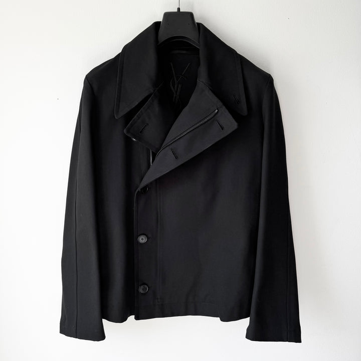Yves Saint Laurent Rive Gauche By Tom Ford FW2003 Black Cotton Biker Jacket