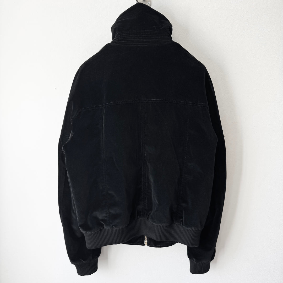 Yves Saint Laurent Rive Gauche By Tom Ford FW2004 Black Cashmere Velour High-Neck Bomber Jacket