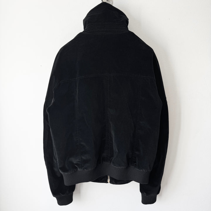 Yves Saint Laurent Rive Gauche By Tom Ford FW2004 Black Cashmere Velour High-Neck Bomber Jacket
