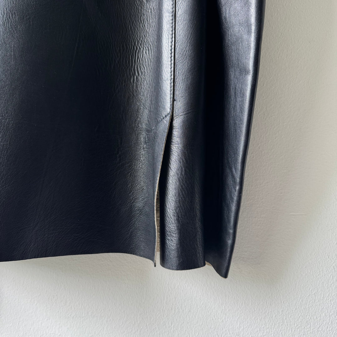 Prada 1990’s Button Up Contrast Leather Jacket