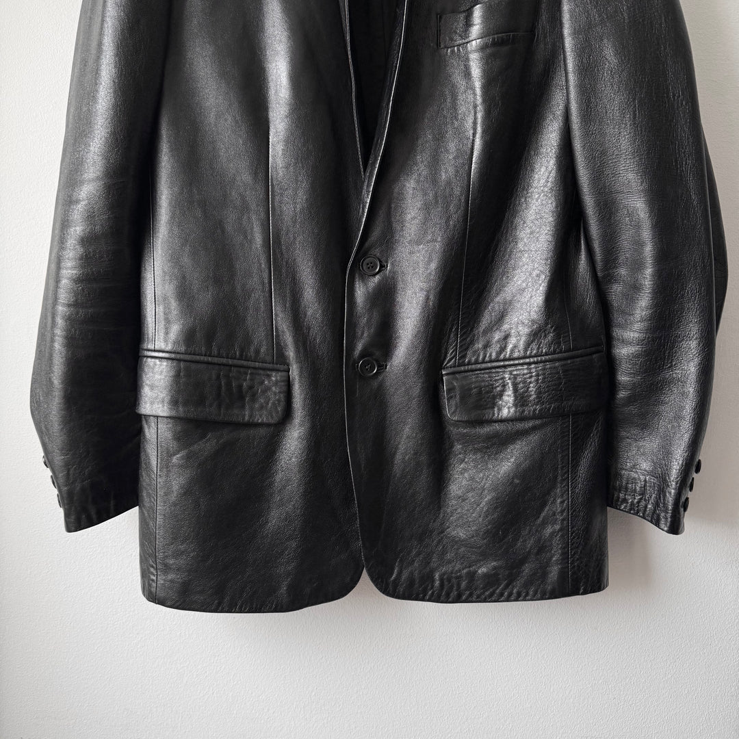 Helmut Lang 1990’s Black Lamb Leather Blazer Jacket