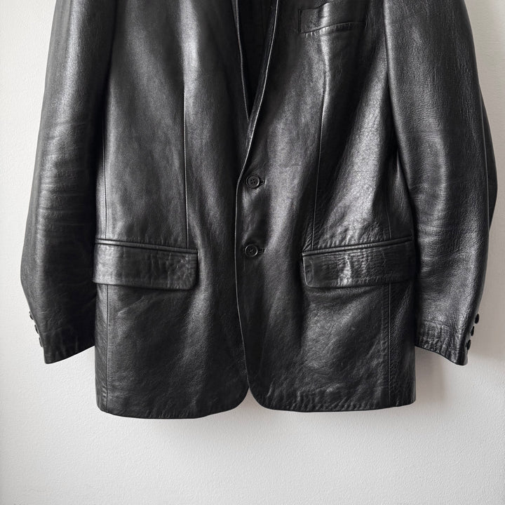 Helmut Lang 1990’s Black Lamb Leather Blazer Jacket