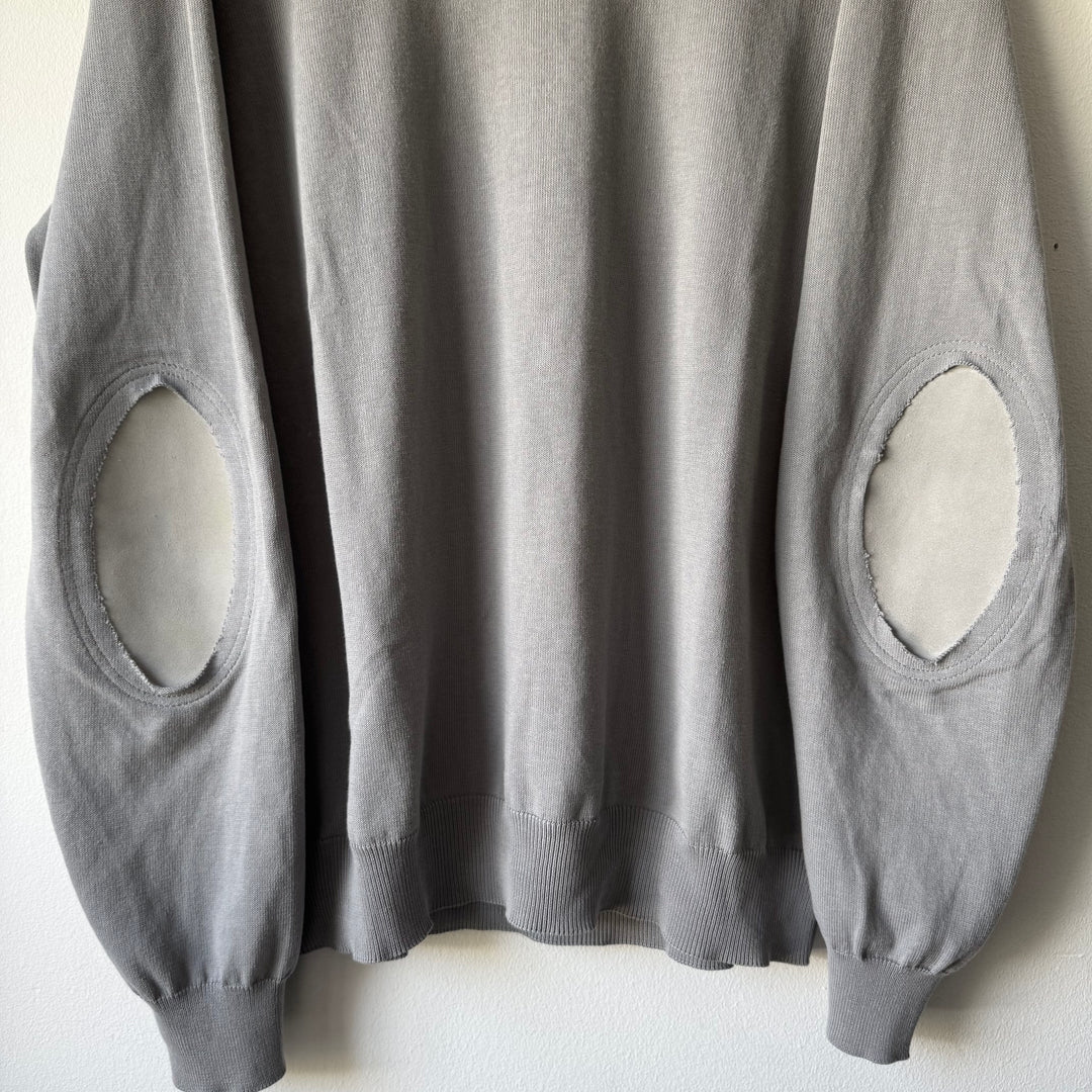SS2018 Maison Margiela Gray Cotton Pullover Elbow Patch Knit Sweater