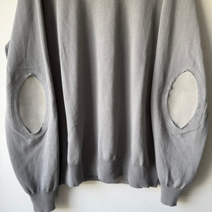 SS2018 Maison Margiela Gray Cotton Pullover Elbow Patch Knit Sweater