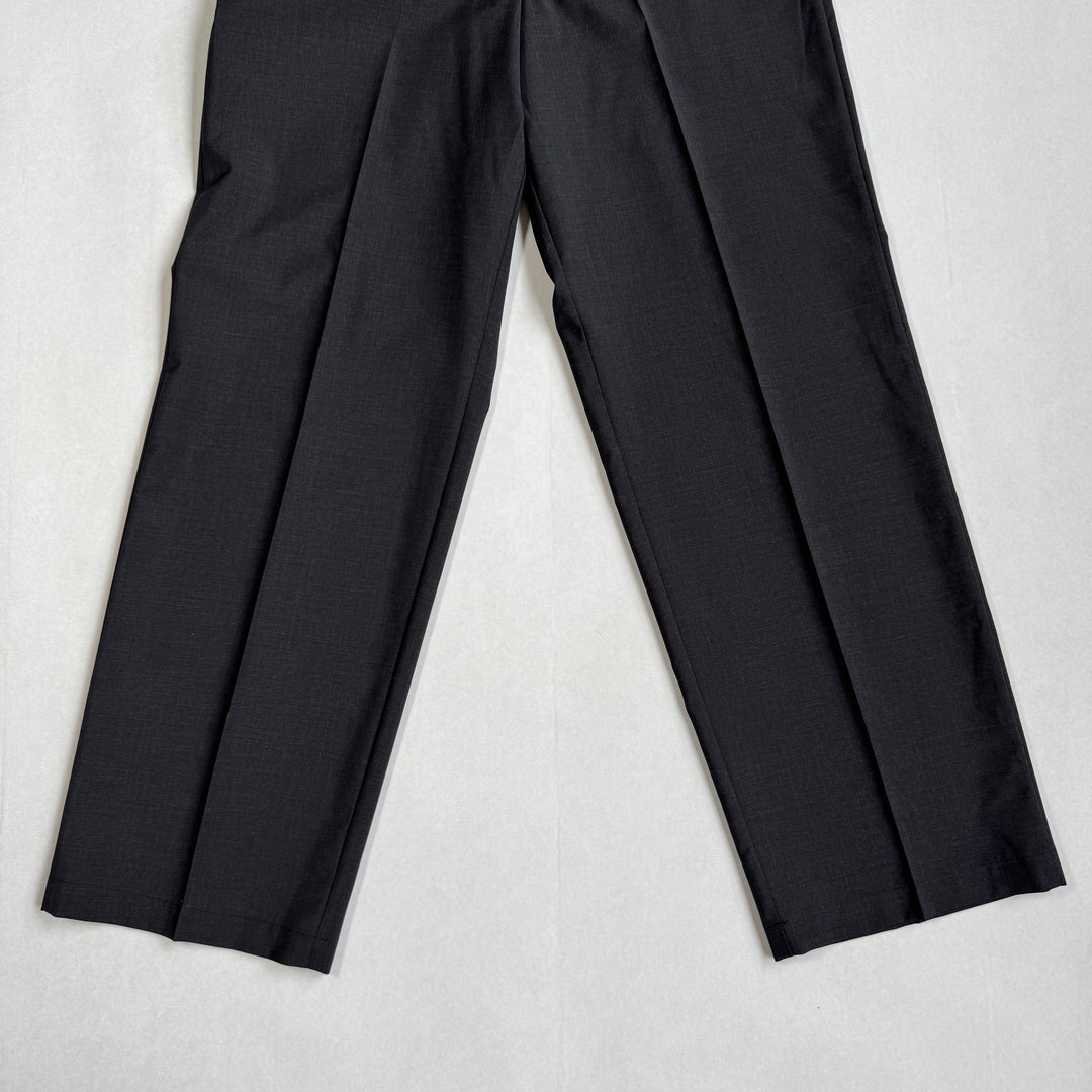 Prada 2022 Mainline Dark Gray Wide Fine Wool Logo Pants