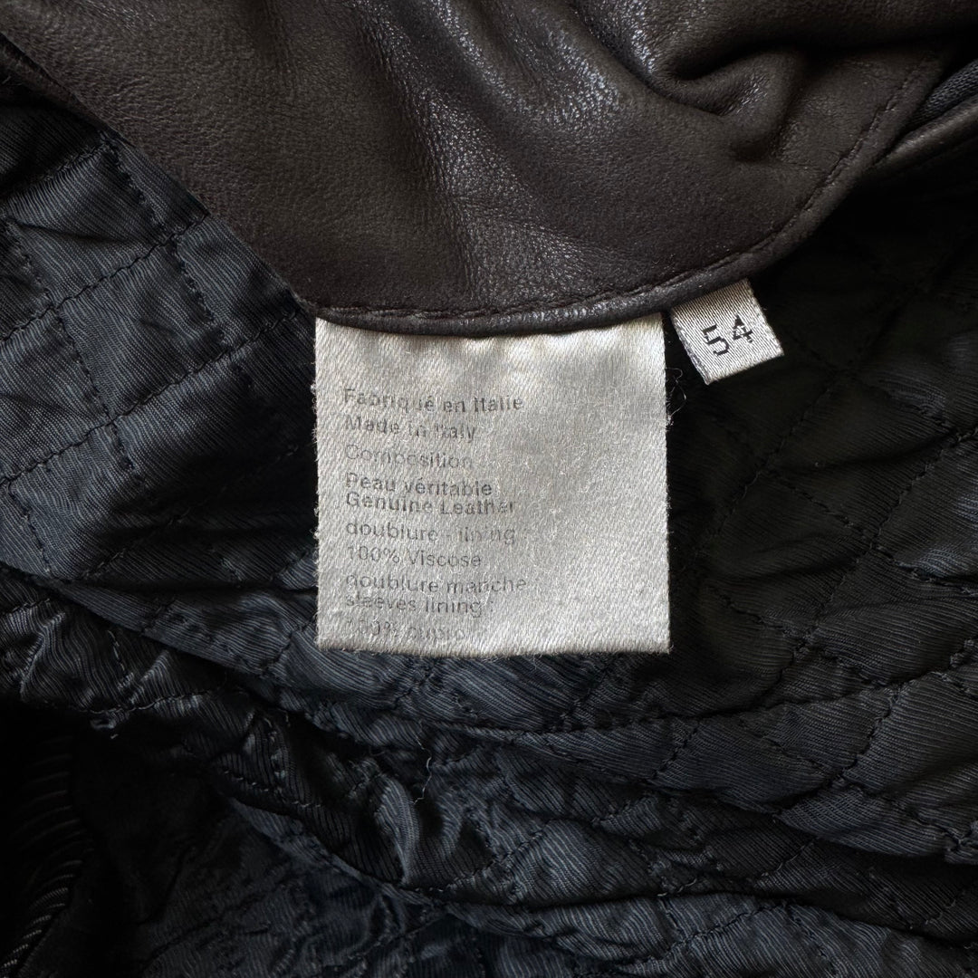 Dior Homme By Hedi Slimane AW2005 Brown Military Flight Blouson Leather Jacket