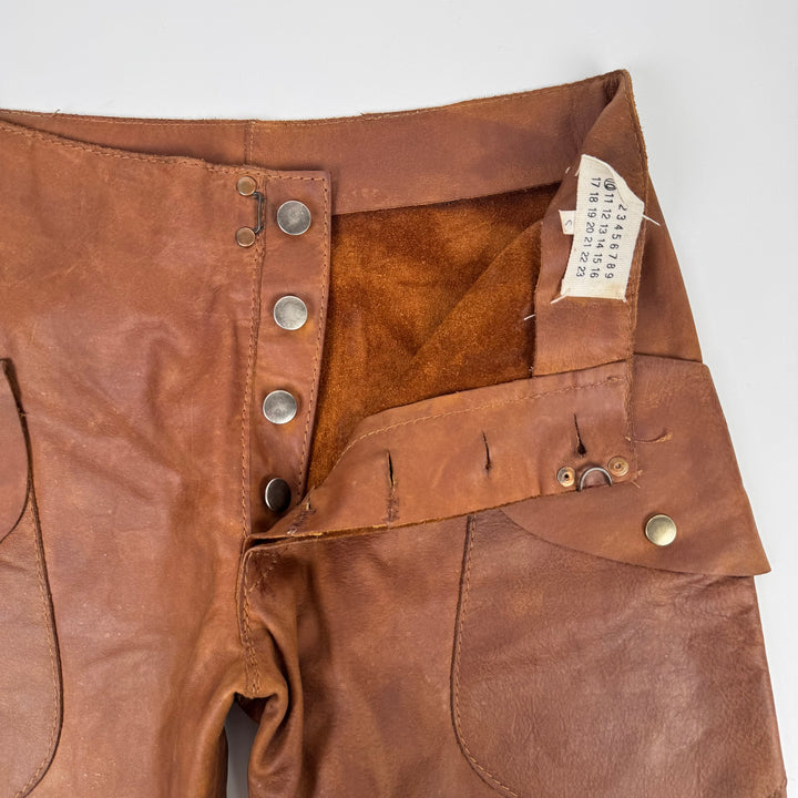 AW2001 Martin Margiela Raw Cowhide Brown Leather McQueen Cargo Pants