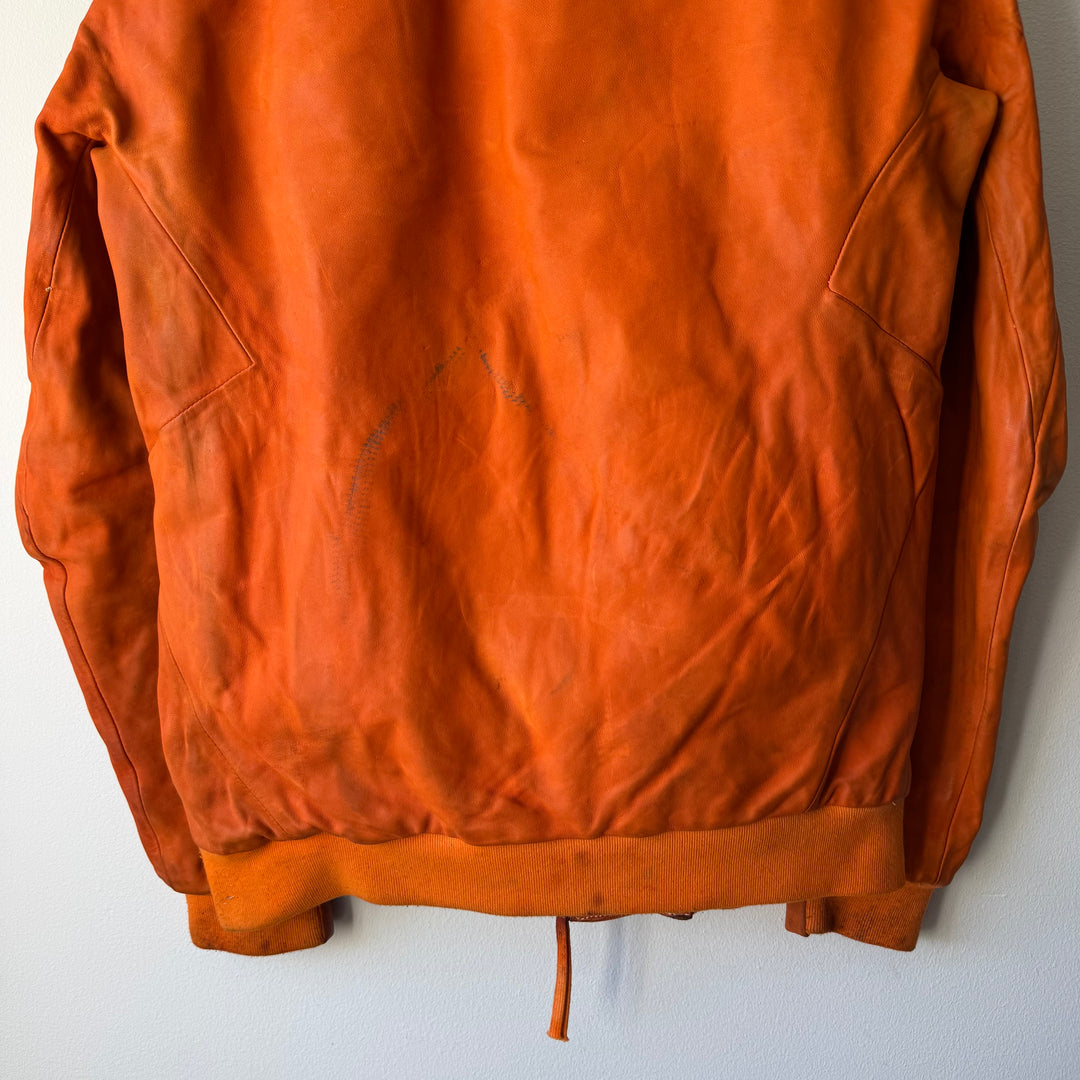 Boris Bidjan Saberi SS2018 Orange Horse Leather J3-F2424M Bomber Jacket
