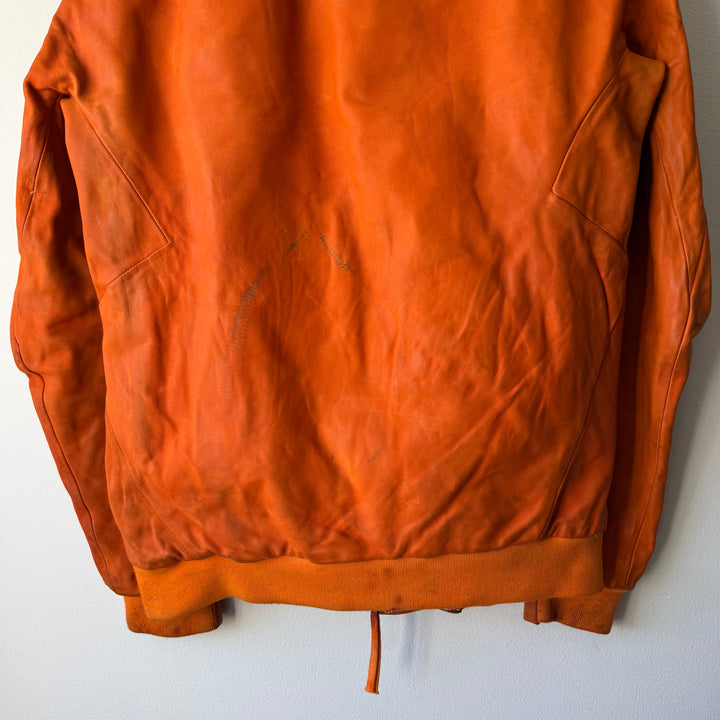 Boris Bidjan Saberi SS2018 Orange Horse Leather J3-F2424M Bomber Jacket
