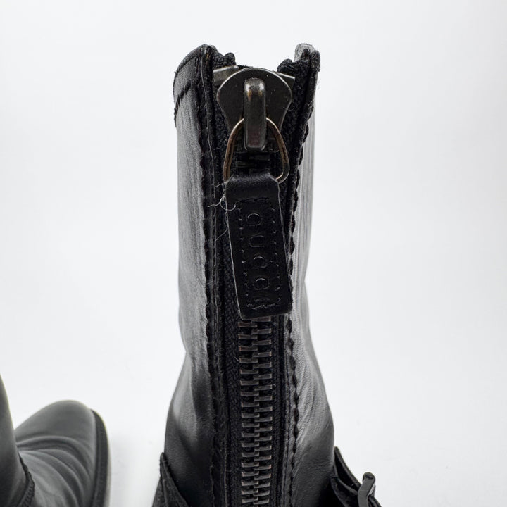 Gucci By Tom Ford 1990’s Black Leather Rider/Biker Boots