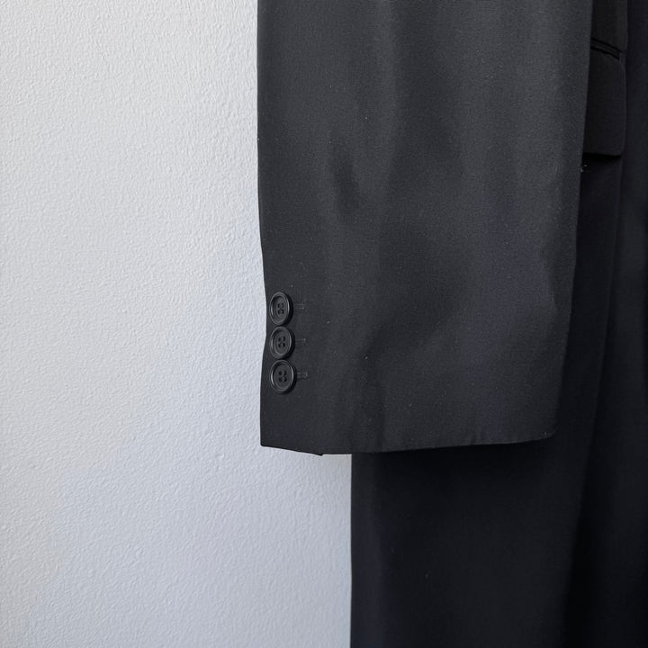Helmut Lang 1990’s Black Silk Button-up Overcoat