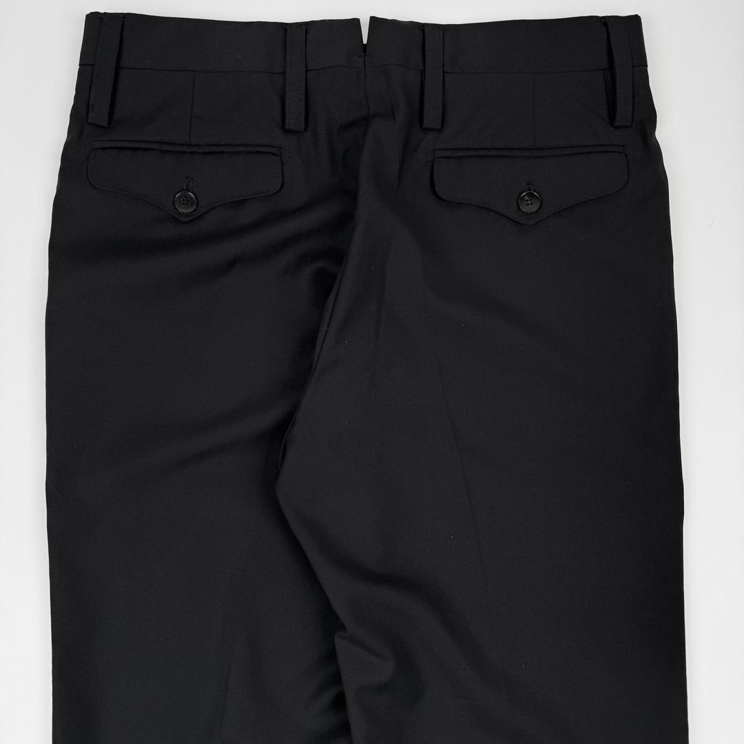 Gucci 2000's Black Wool Pleated Relaxed Suit Trousers Pants