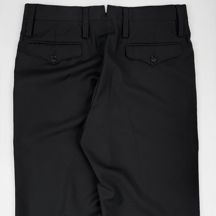Gucci 2000's Black Wool Pleated Relaxed Suit Trousers Pants
