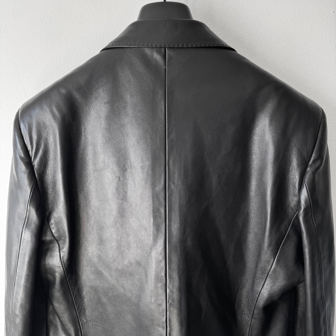 Yves Saint Laurent Rive Gauche By Tom Ford FW2001 Black Leather Blazer Jacket