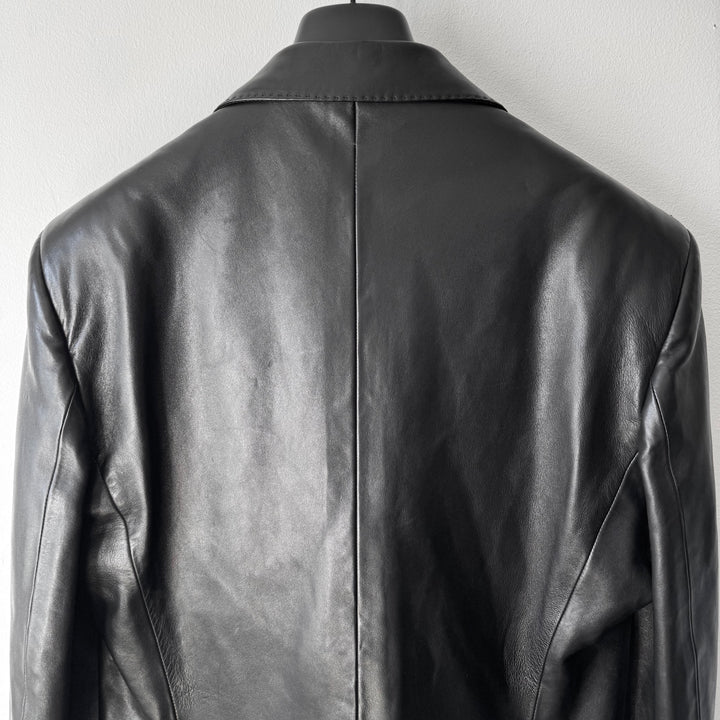 Yves Saint Laurent Rive Gauche By Tom Ford FW2001 Black Leather Blazer Jacket