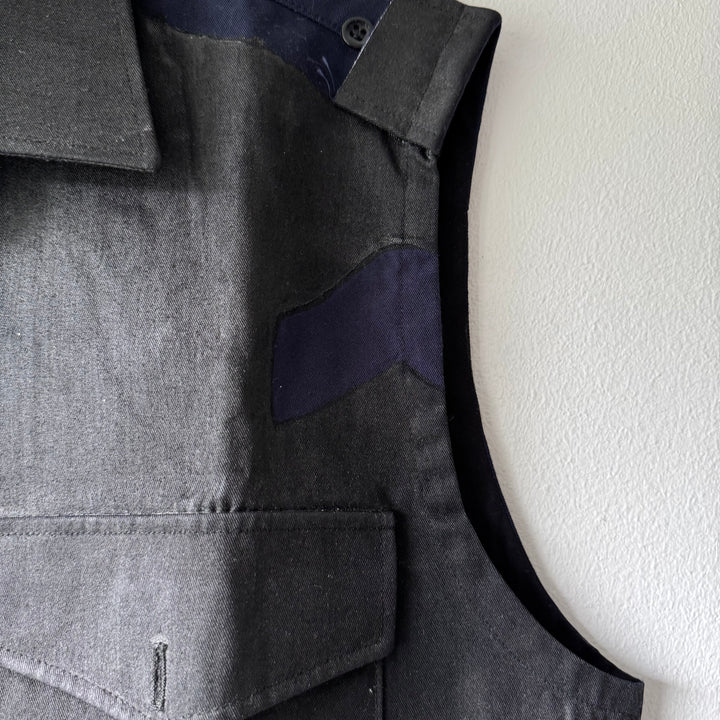 SS2003 Martin Margiela Artisanal Black Painted Officer Vest