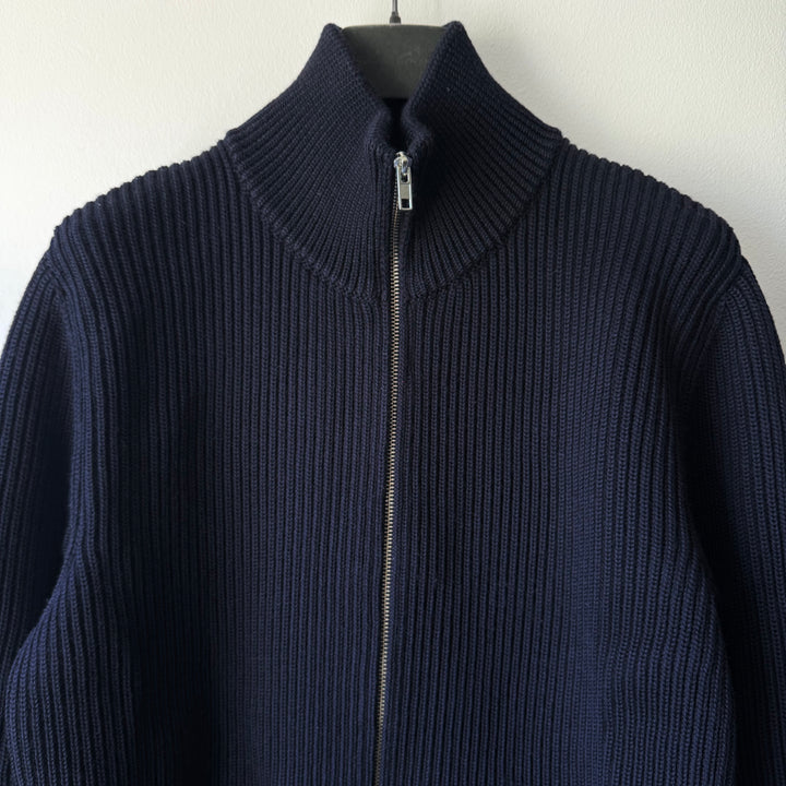 AW2011 Maison Martin Margiela Navy Wool Zip-Up Drivers/Truckers Knit