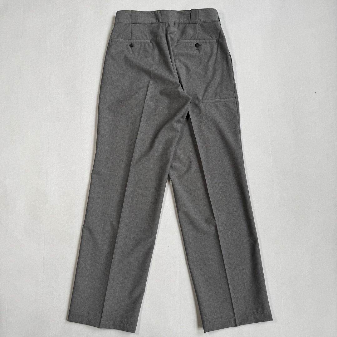 Prada 2024 Main-Line Light Gray Wide Fine Wool Pants