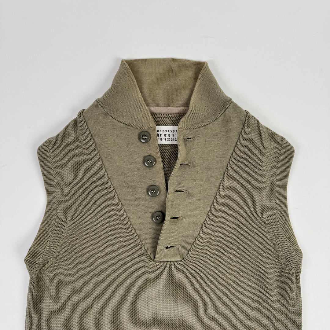 SS2002 Martin Margiela Military Green Cotton Knitted Vest