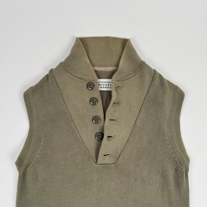 SS2002 Martin Margiela Military Green Cotton Knitted Vest