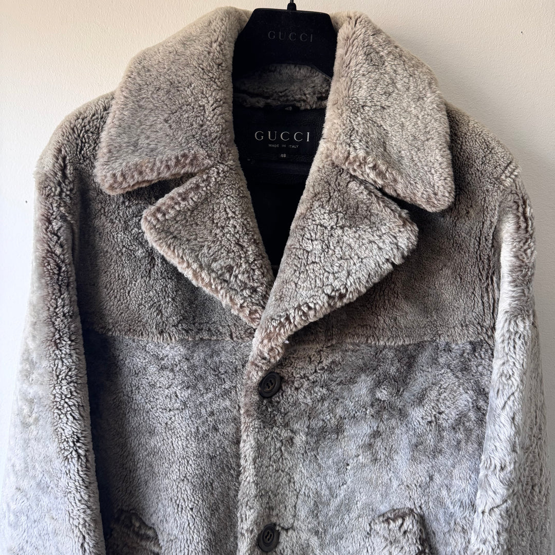 Gucci By Tom Ford FW1996 Oversized Heavy Shearling Leather Coat