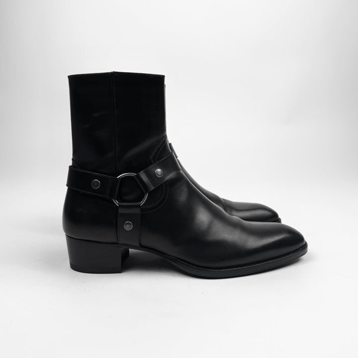 Saint Laurent By Hedi Slimane FW2015 Black Harness Wyatt Boots