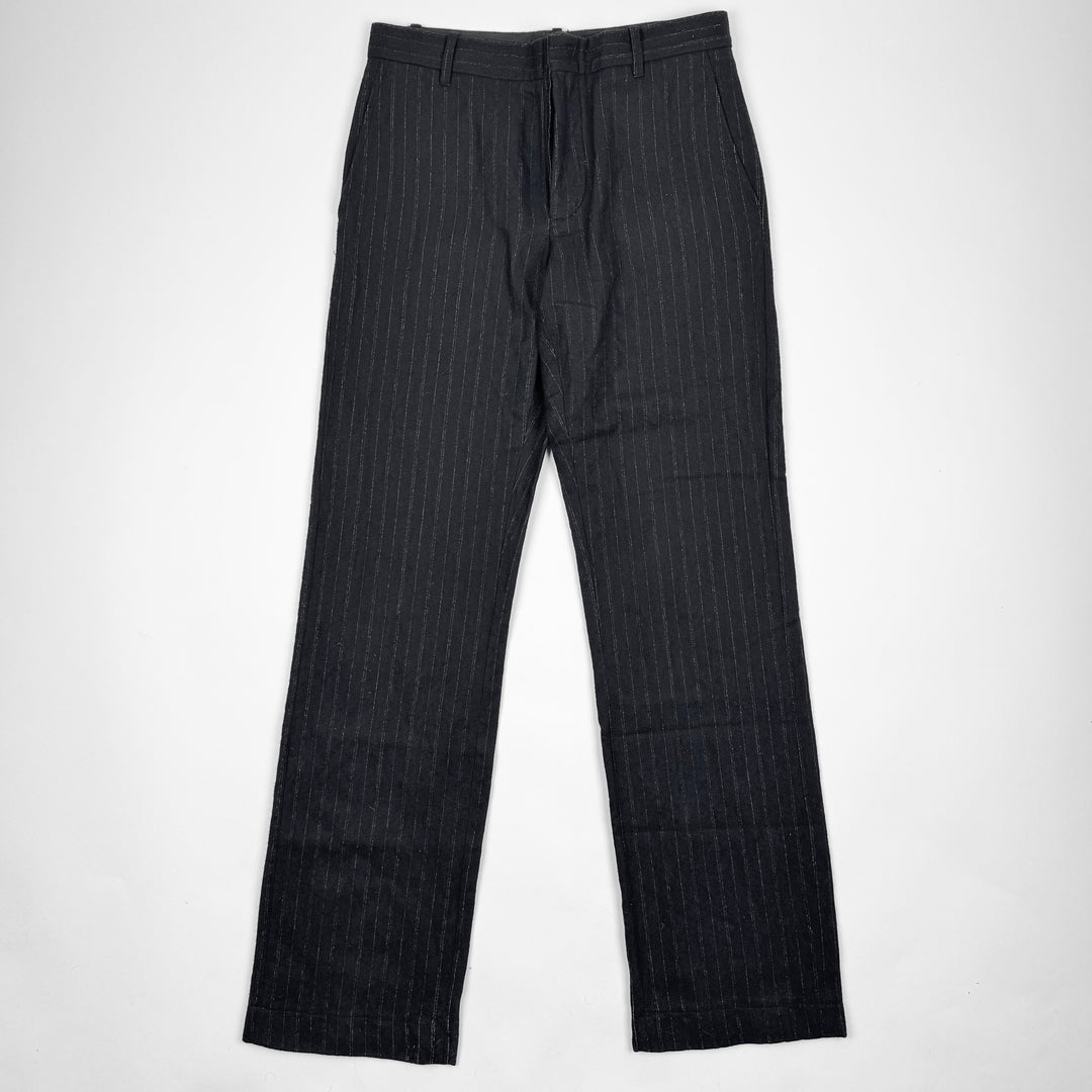 Ann Demeulemeester 2000’s Black Pinstripe Wool Relaxed Pants
