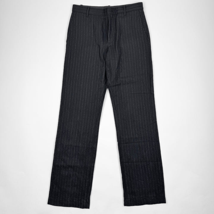 Ann Demeulemeester 2000’s Black Pinstripe Wool Relaxed Pants