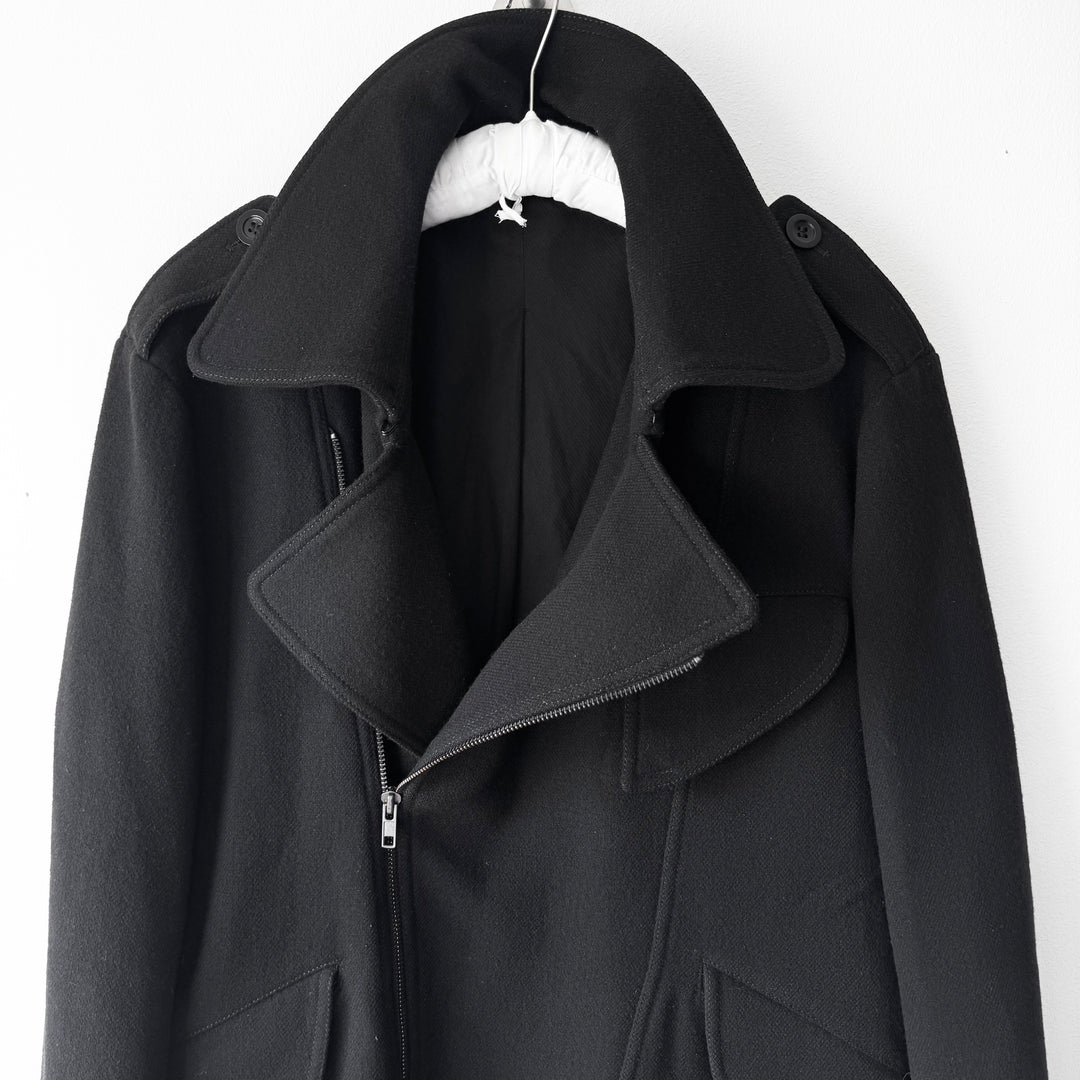 AW2008 Martin Margiela Black Wool Perfecto Biker Jacket