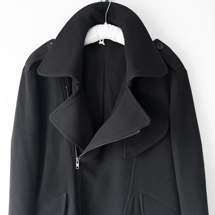 AW2008 Martin Margiela Black Wool Perfecto Biker Jacket