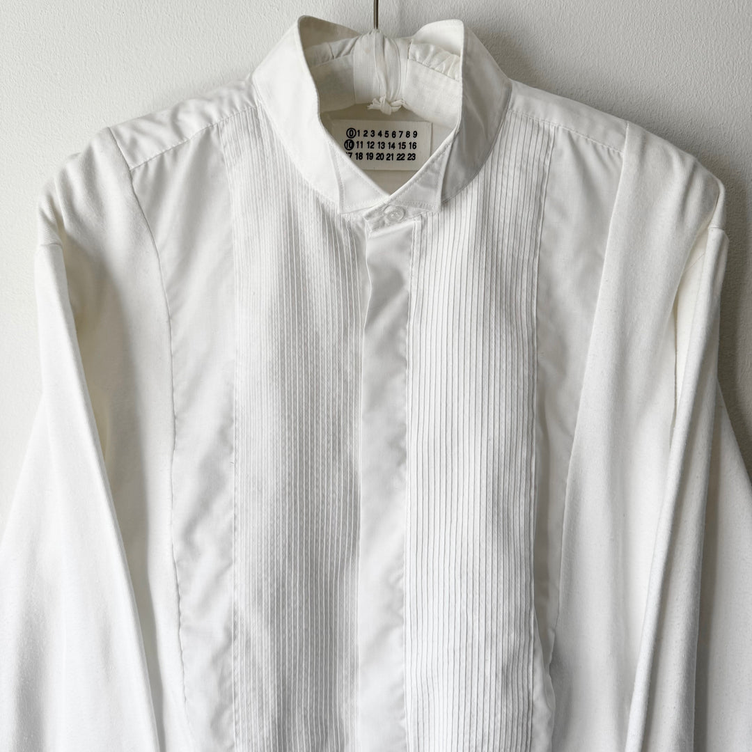 SS2003 Martin Margiela Artisanal White Hybrid Tuxedo Shirt Inlayed Longsleeve