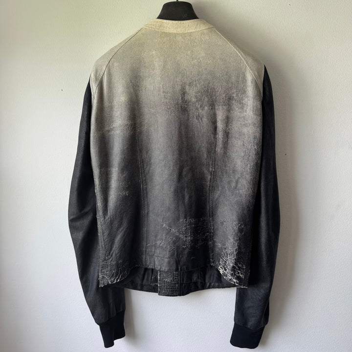 Rick Owens SS09 Strutter Gradient Blistered Intarsia Leather Jacket