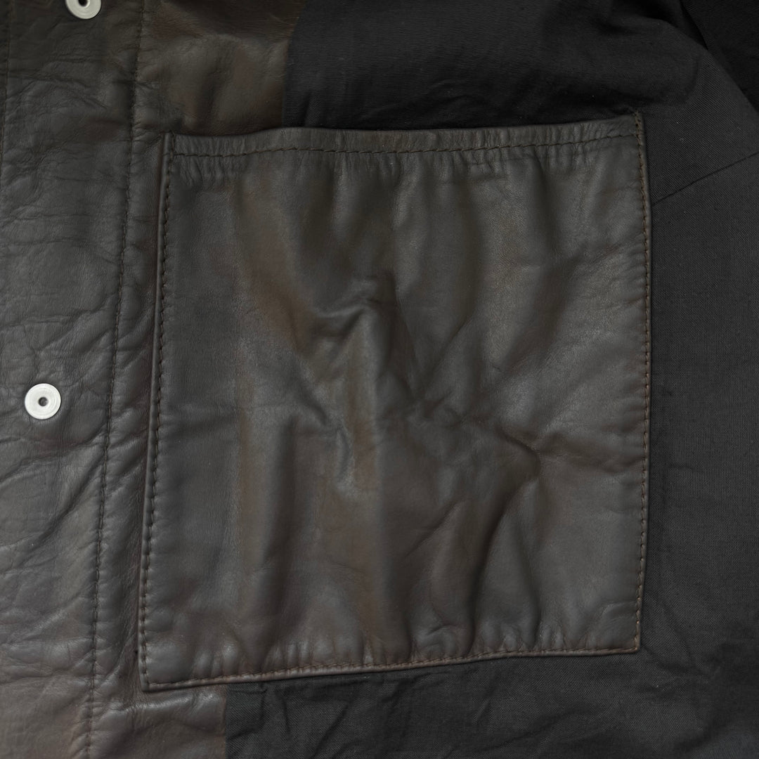 AW2003 Martin Margiela Brown 1-Pocket Leather Overshirt Jacket