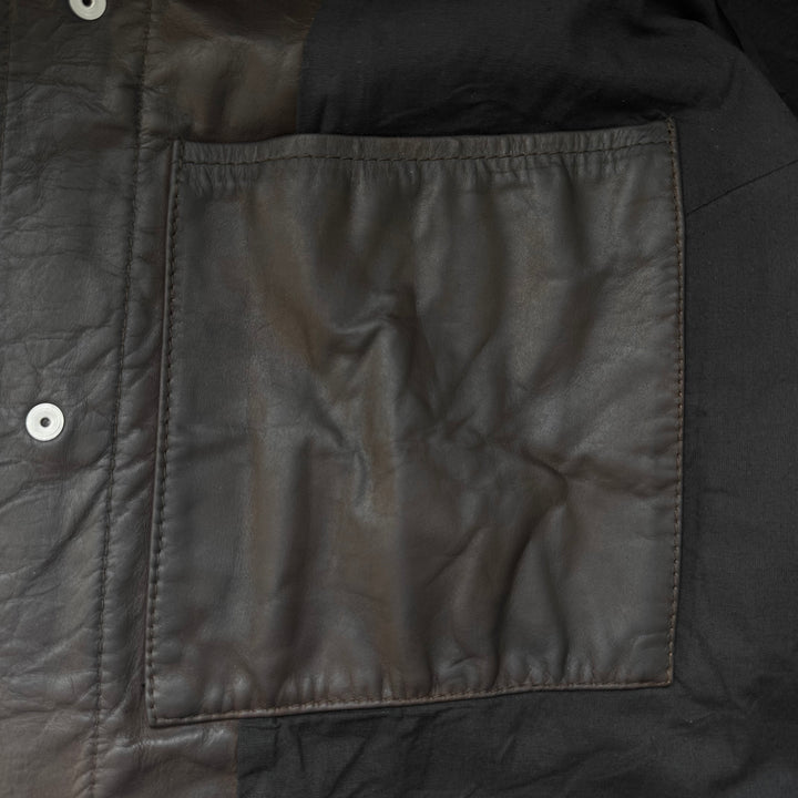 AW2003 Martin Margiela Brown 1-Pocket Leather Overshirt Jacket