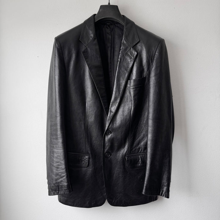 Helmut Lang 1990’s Black Lamb Leather Blazer Jacket