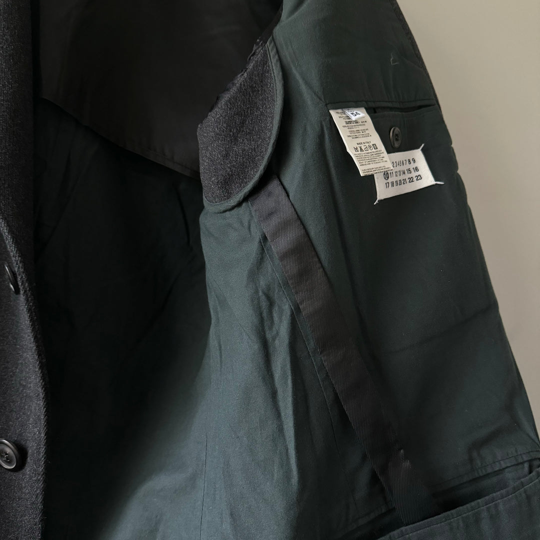 AW2004 Martin Margiela Dark Grey Wool Long-Coat