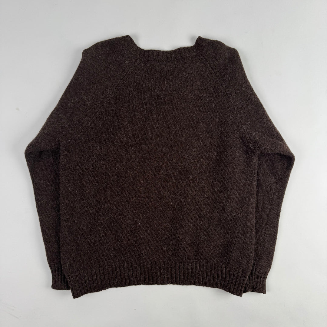 Prada 1990's Brown Alpaca/Wool Blend Chunky Knit V-Neck Pullover